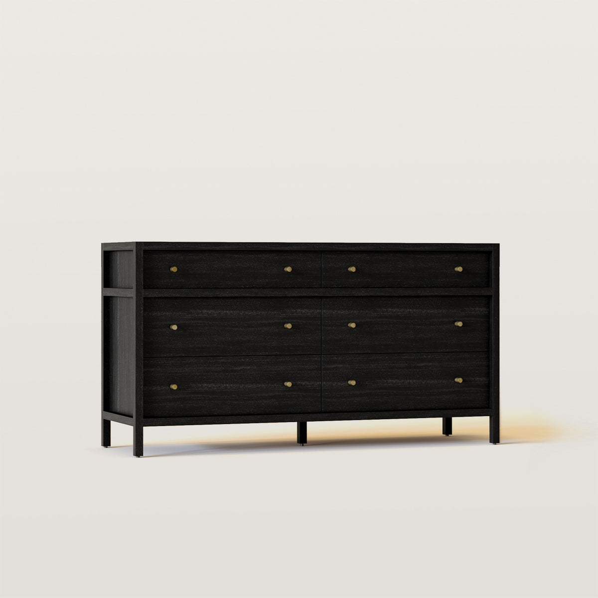 64in Chest of Drawers Wood 6 Drawer Dresser