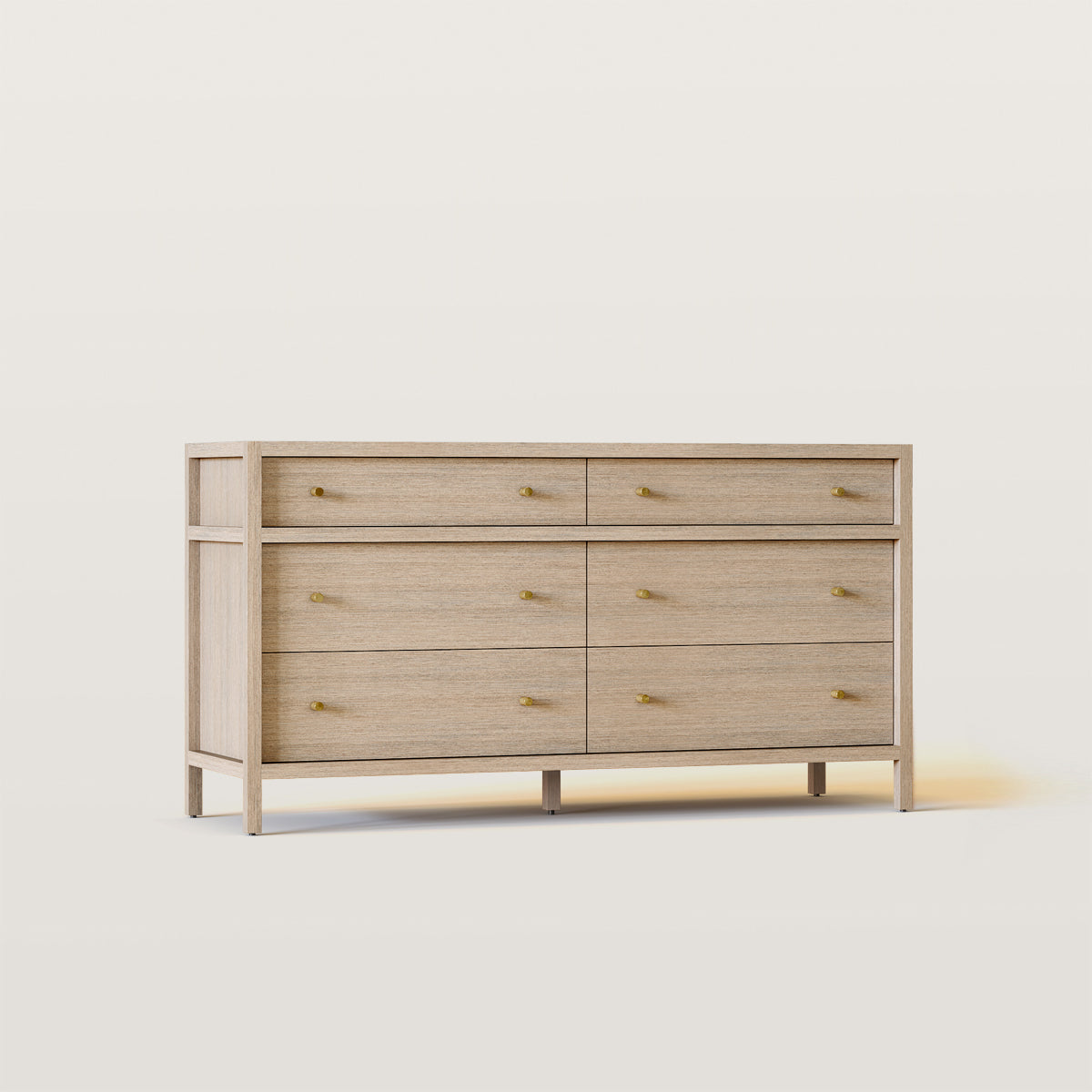 64in Chest of Drawers Wood 6 Drawer Dresser