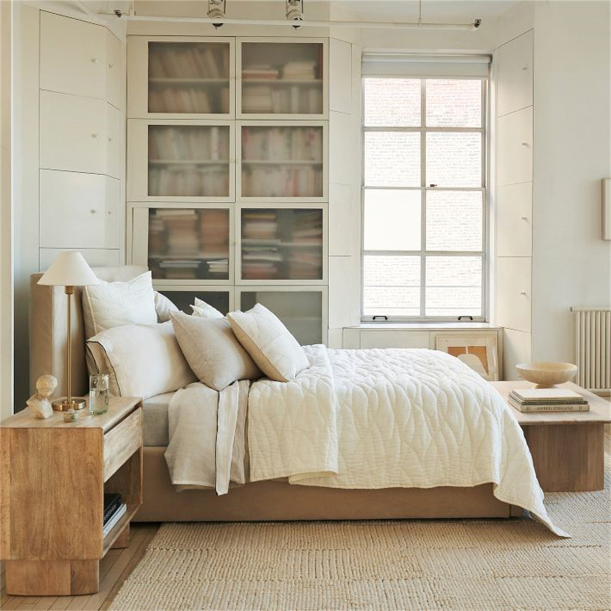 Farmhouse Solid Wood Nightstand Side Table