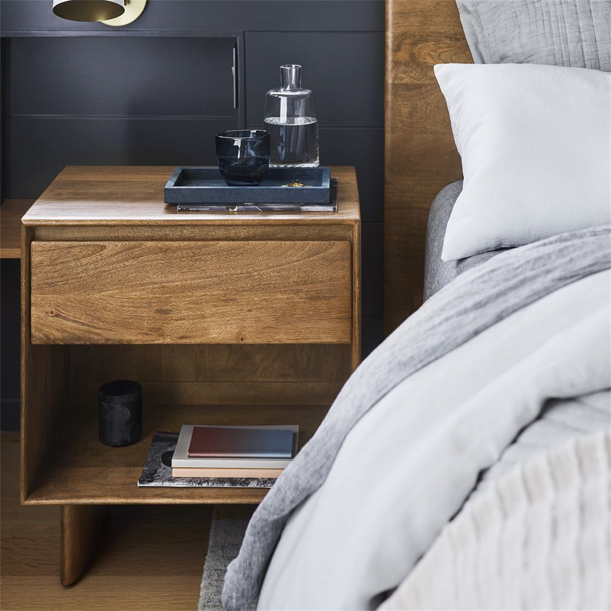 Farmhouse Solid Wood Nightstand Side Table