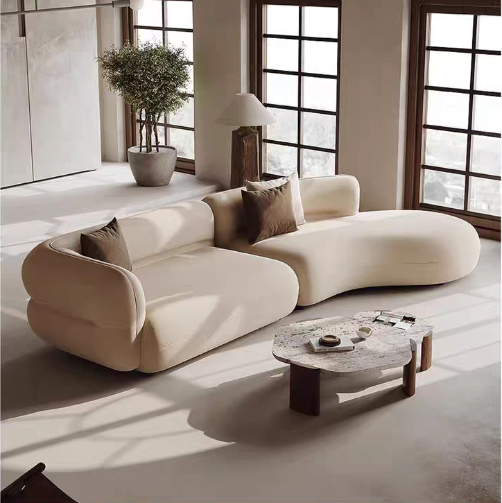 Deep Seat Minimalist Curved Sofa Sectional Couch