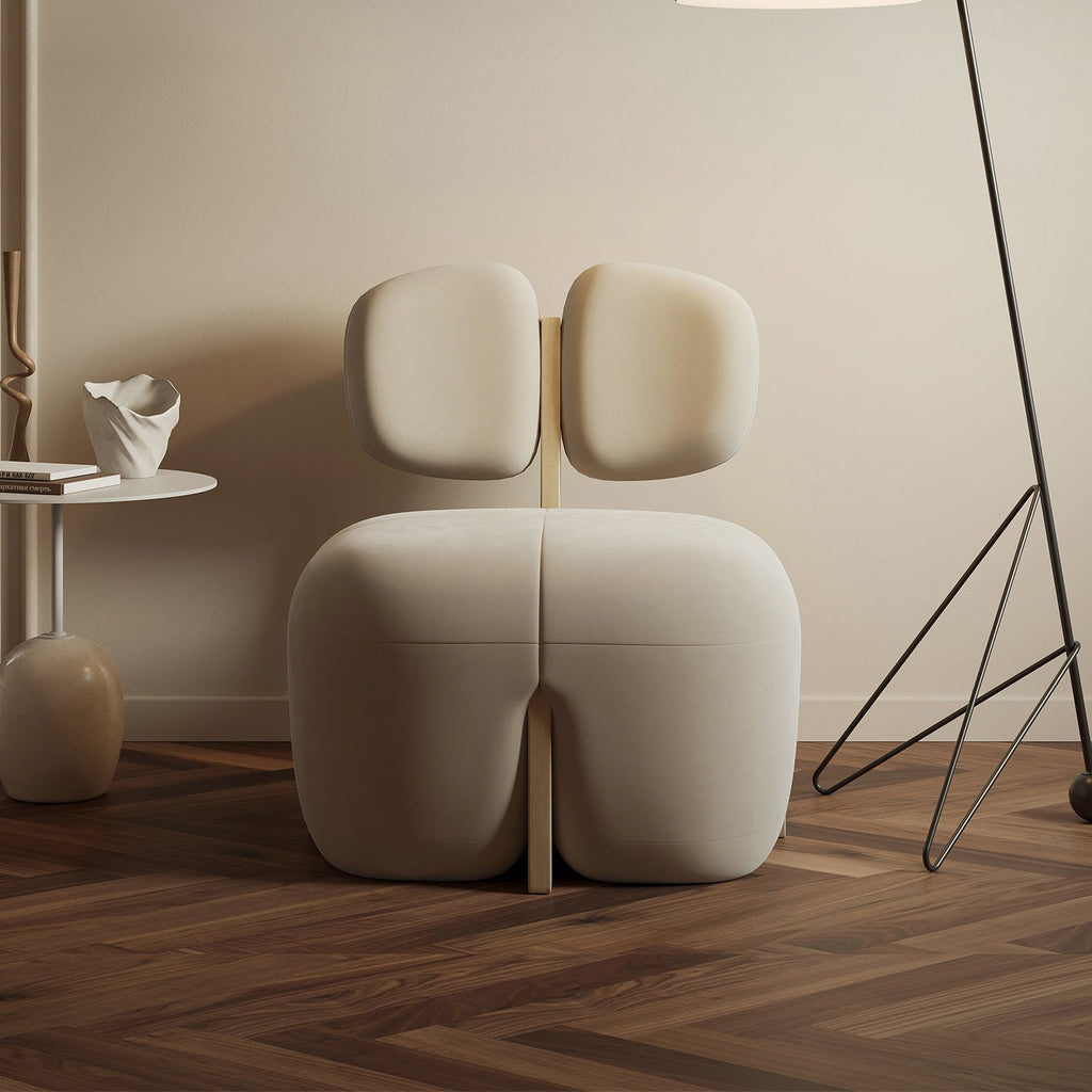 Minimalist Wabi-sabi Cream Style Single Sofa Chair