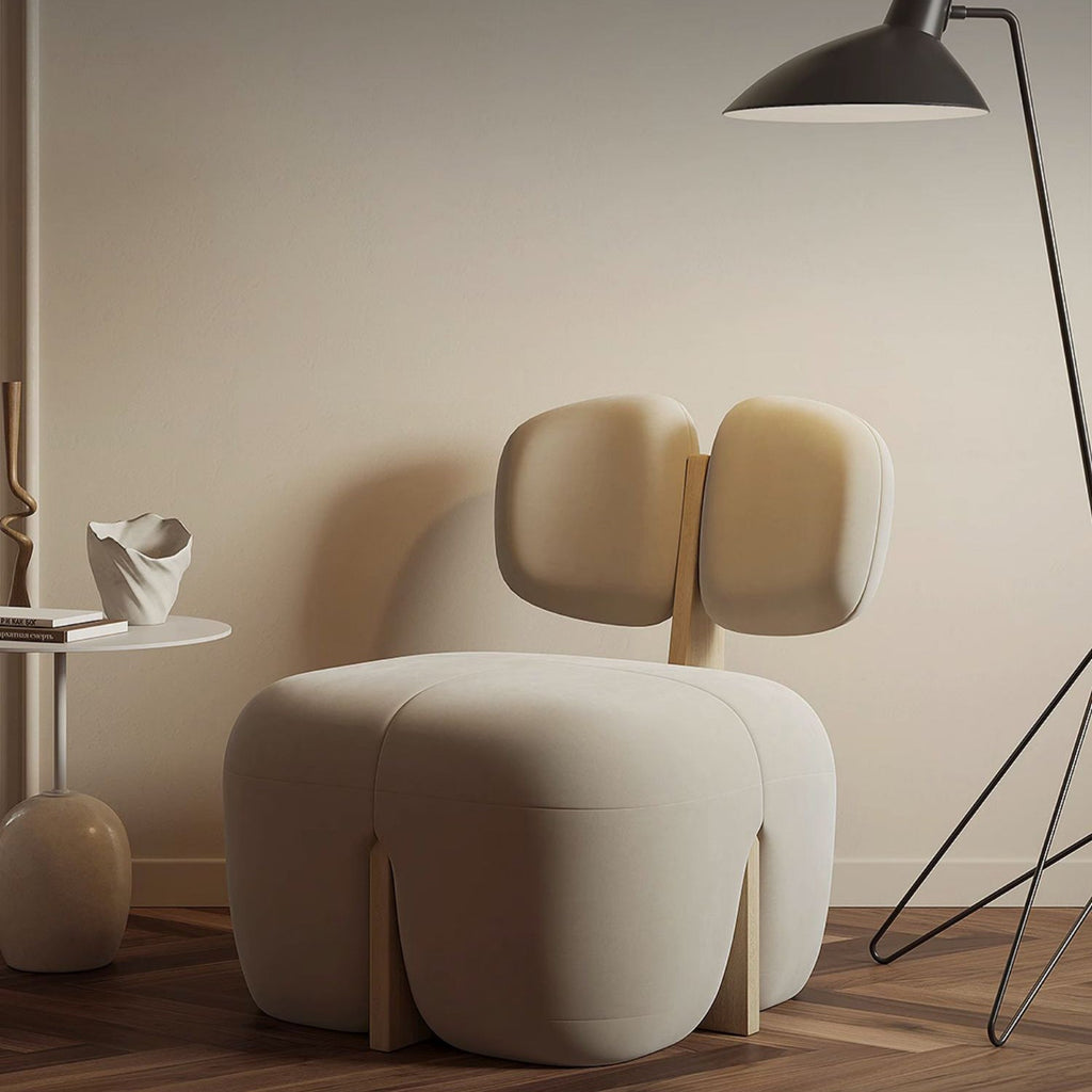 Minimalist Wabi-sabi Cream Style Single Sofa Chair