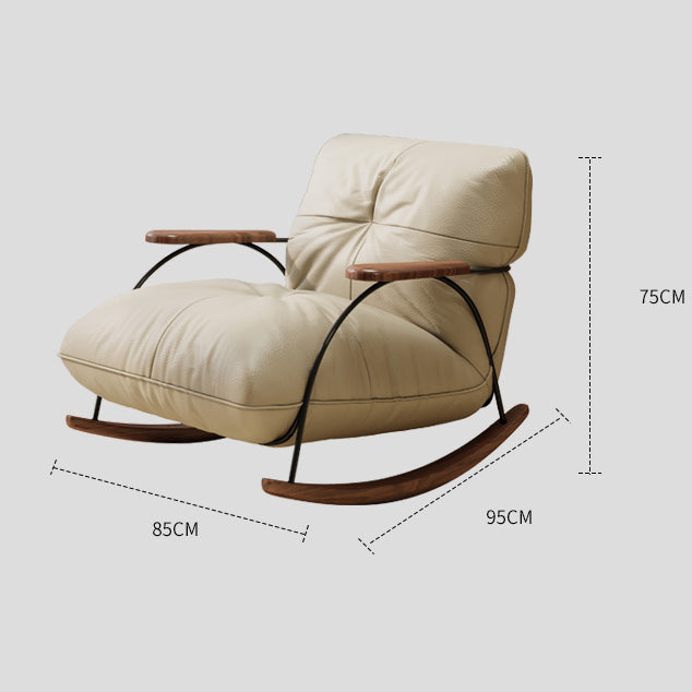 Leather Rocking Chair Lazy Rocker Recliner Lounge Sofa