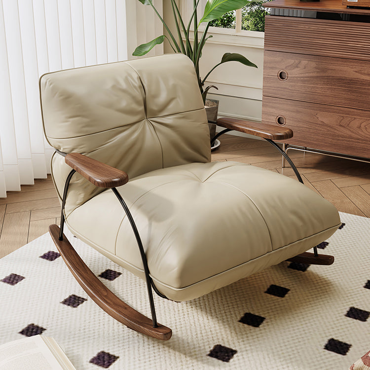 Leather Rocking Chair Lazy Rocker Recliner Lounge Sofa