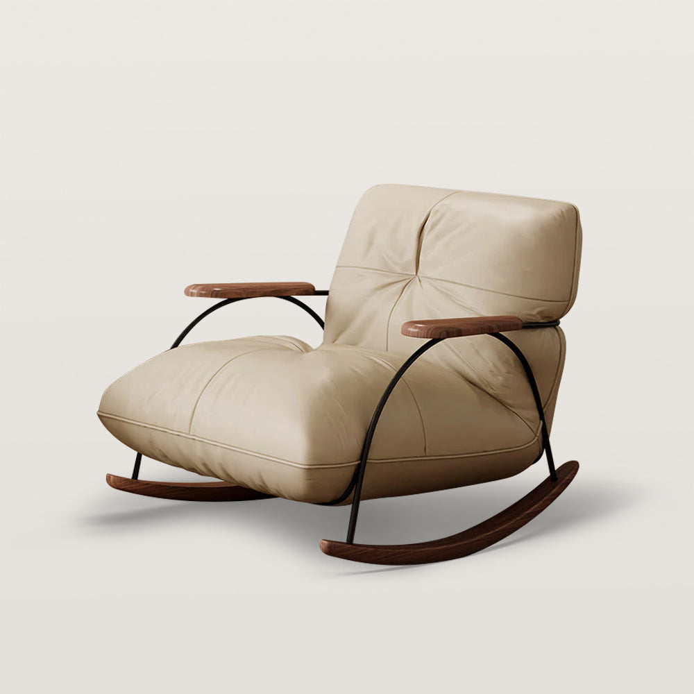 Leather Rocking Chair Lazy Rocker Recliner Lounge Sofa