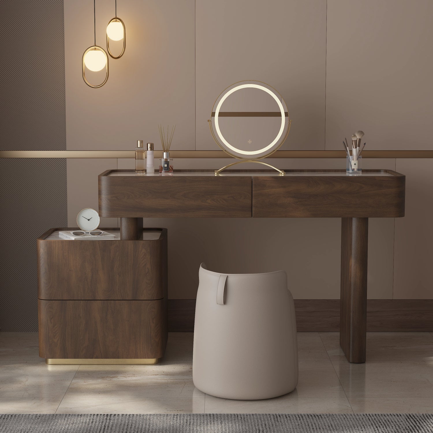 Mid-century Modern Makeup Vanity Dressing Table