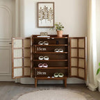 2 Door Rattan Shoe Cabinet Cupboard Storage Sideboard