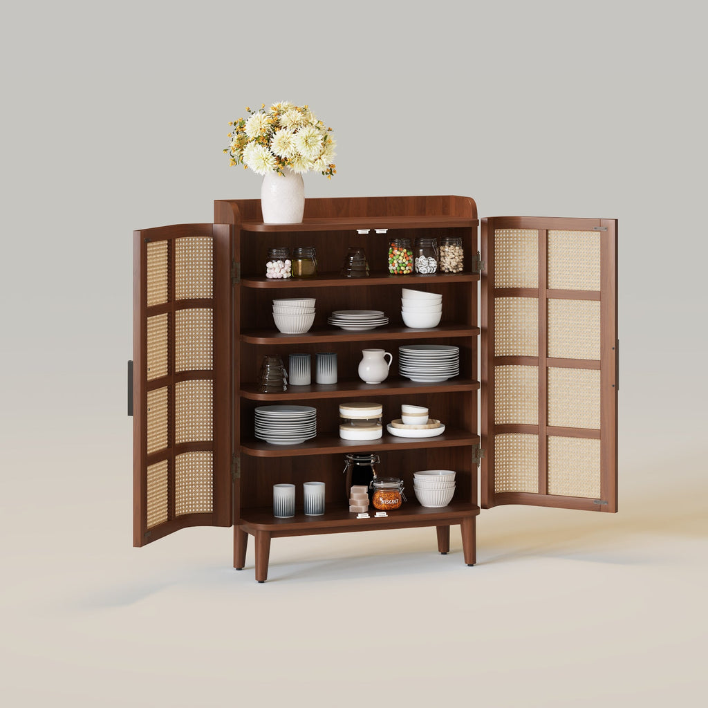 2 Door Rattan Shoe Cabinet Cupboard Storage Sideboard