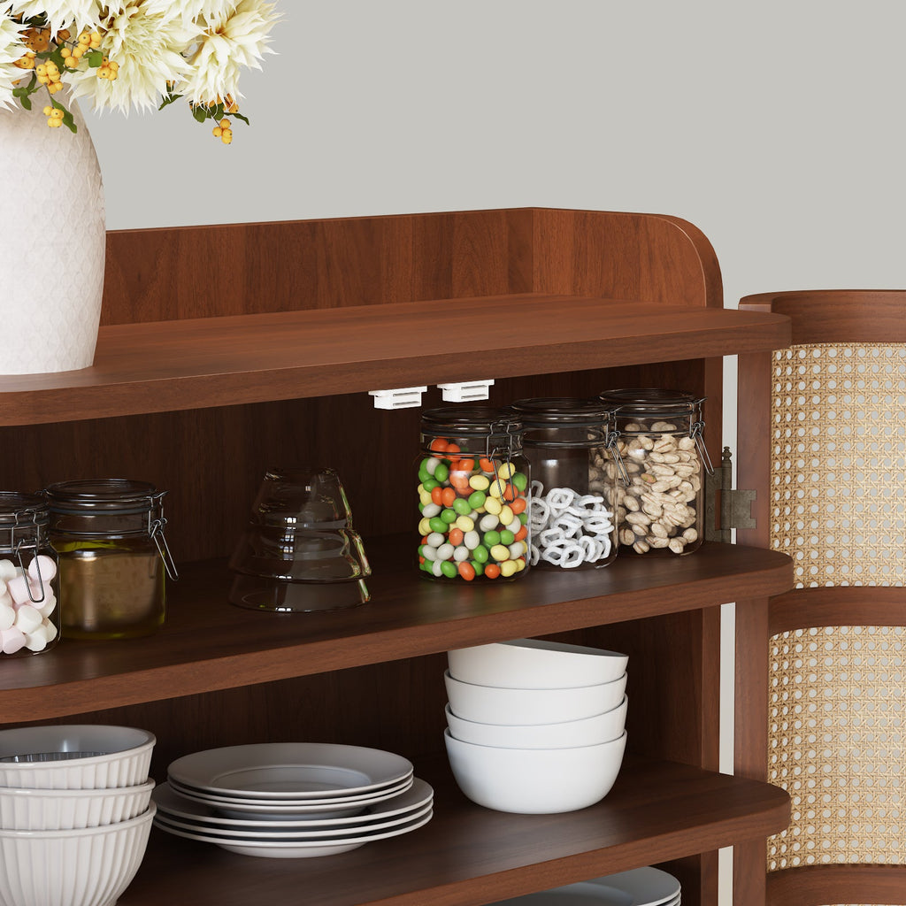 2 Door Rattan Shoe Cabinet Cupboard Storage Sideboard