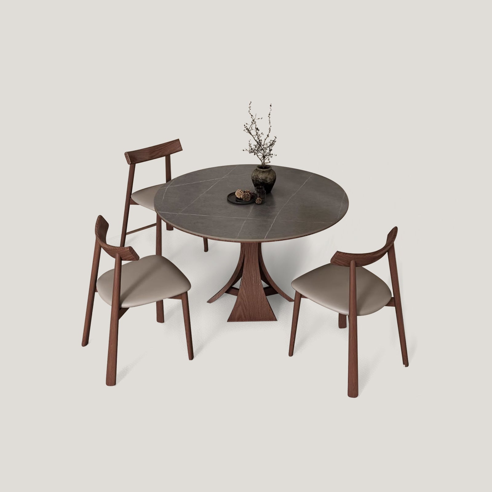47'' Round Pedestal Dining Table for 4 Circle Dining Table Set