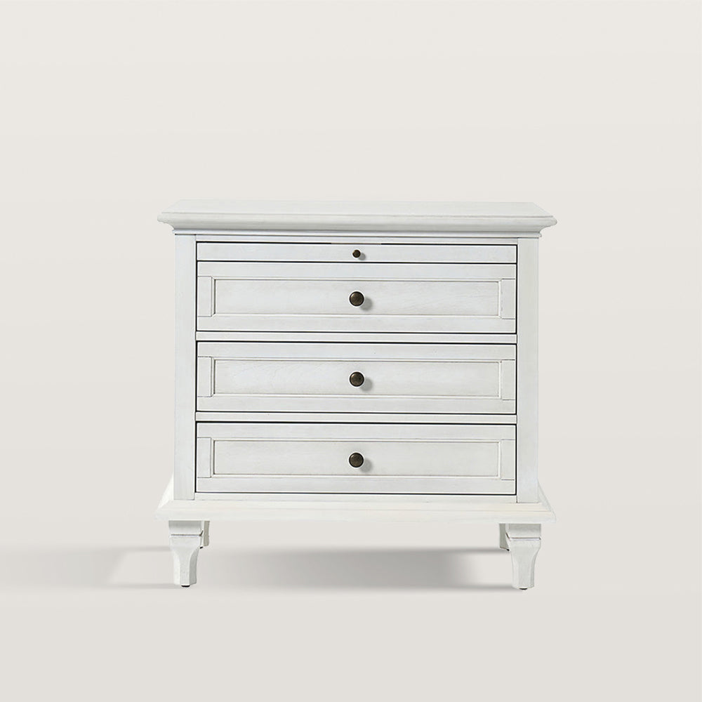 3-Drawer Nightstand Cabinet with Built-In Charge Station