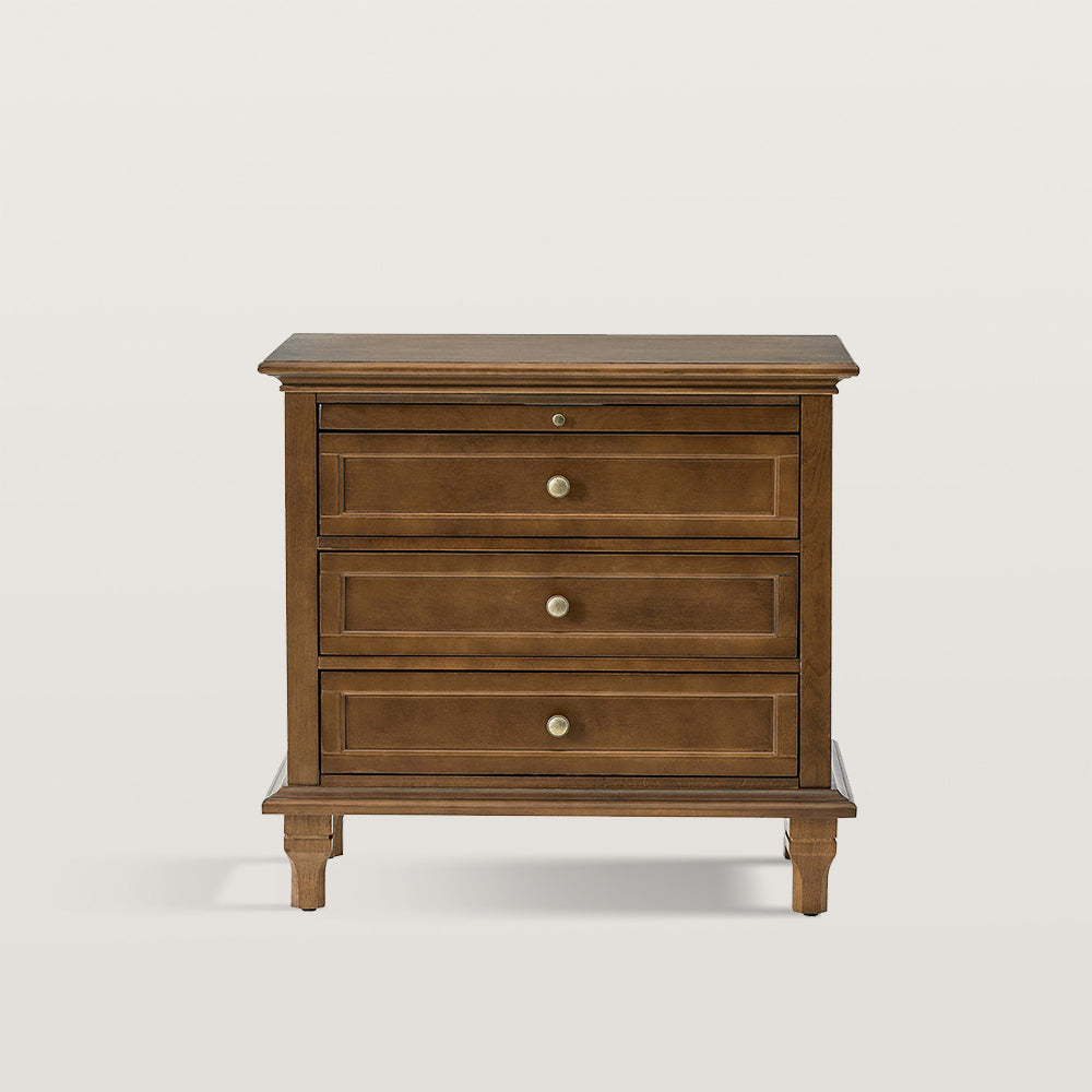3-Drawer Nightstand Cabinet with Built-In Charge Station