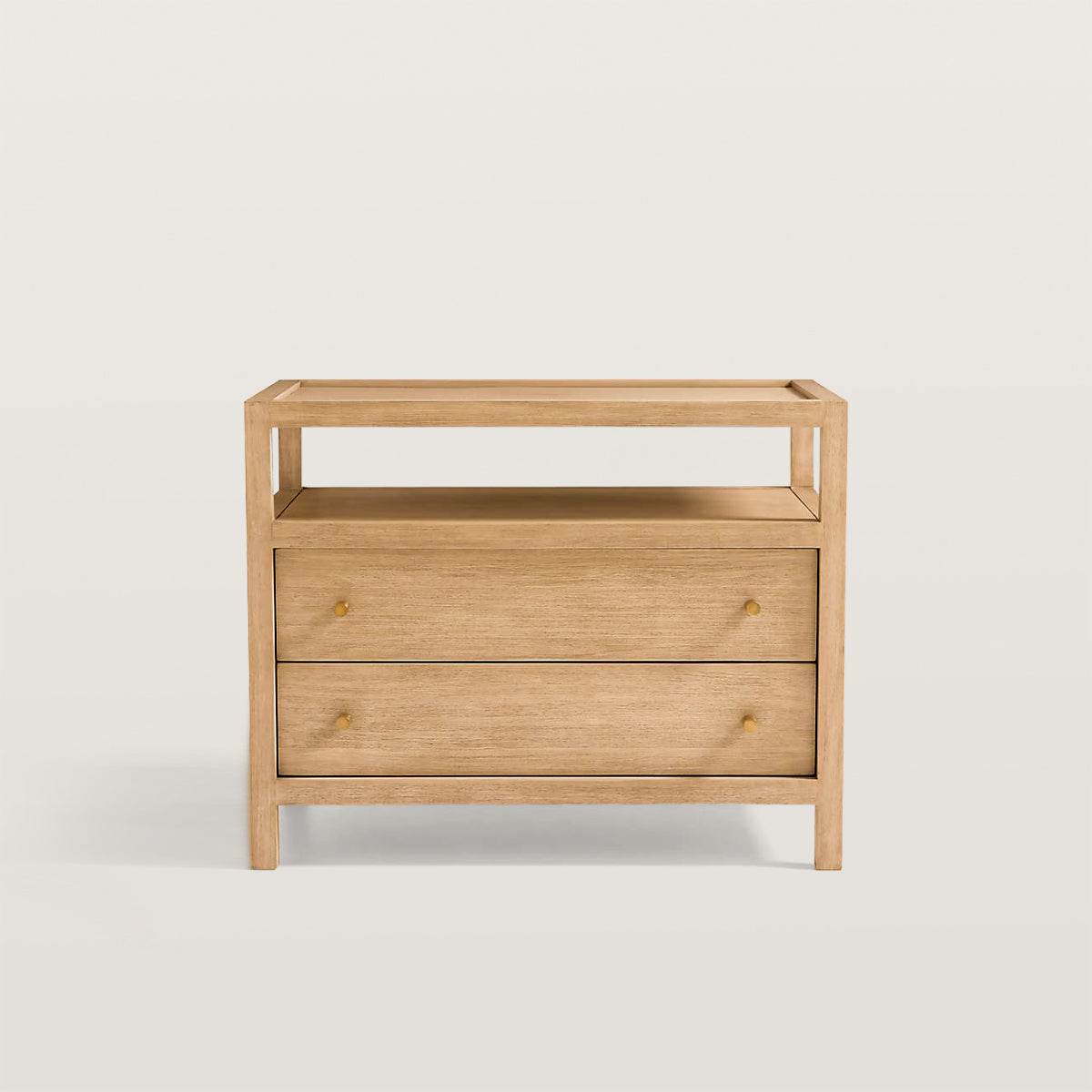 Bullet Shaped Handle Double-layer Drawer Charging Nightstand