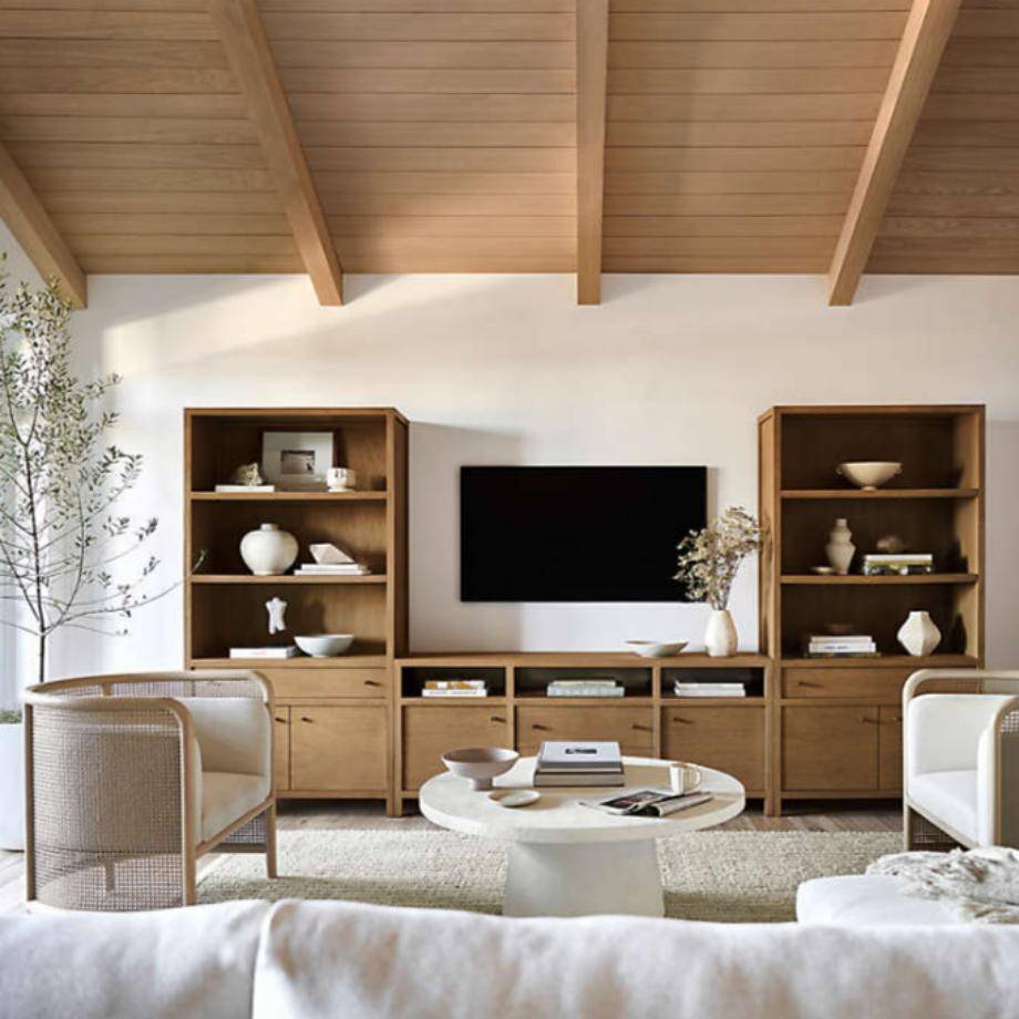 72’‘ Storage Media Console with Open Overhead Layer