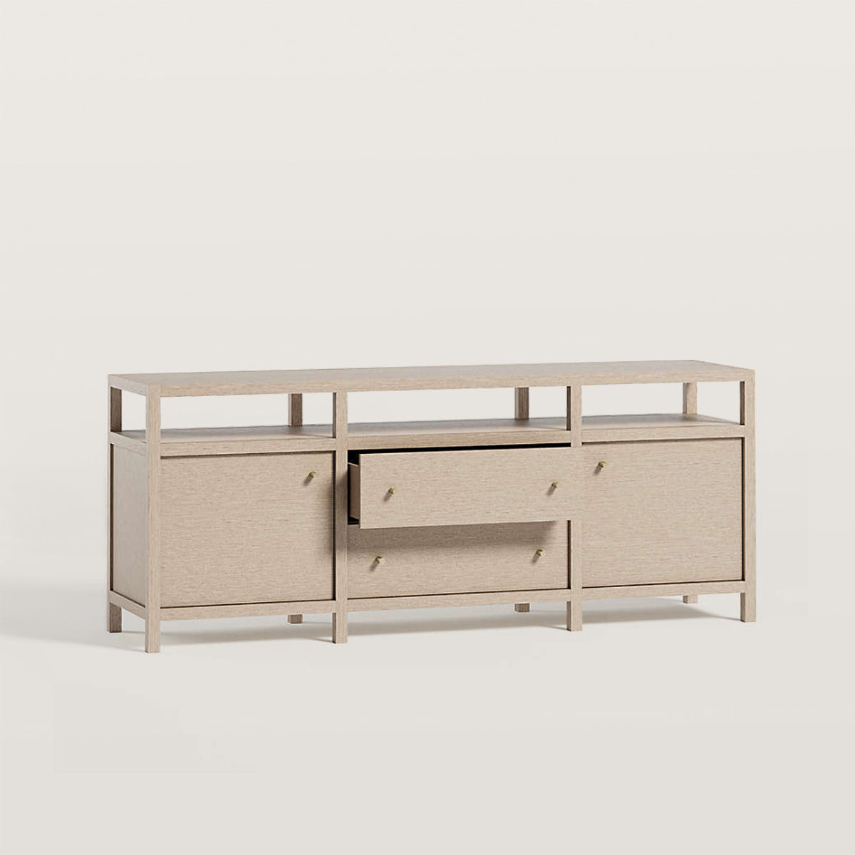 72’‘ Storage Media Console with Open Overhead Layer