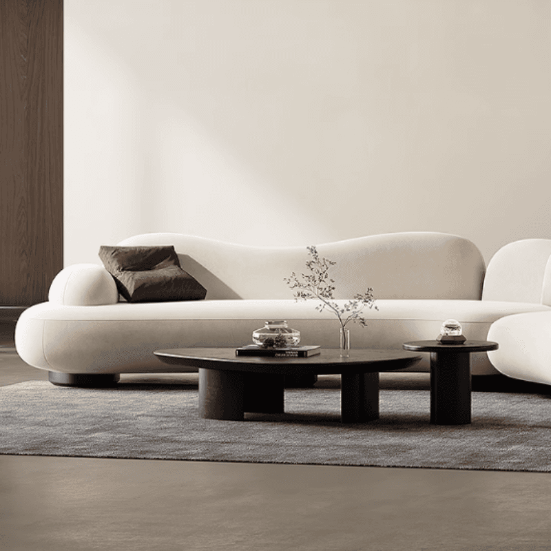 Fabric Curved Living Room Sofa with Corner