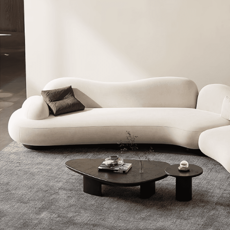 Fabric Curved Living Room Sofa with Corner