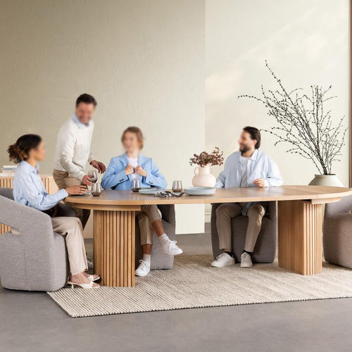 2-10 Person Extendable Dining Table with Storage Cabinet