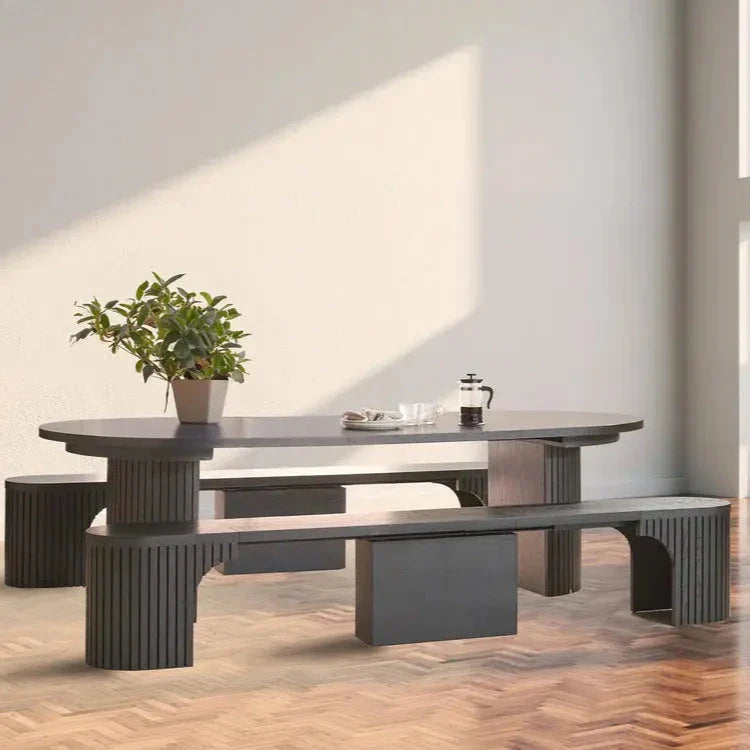 1-4 Person Semi-Circular Arc Corner Extendable Bench