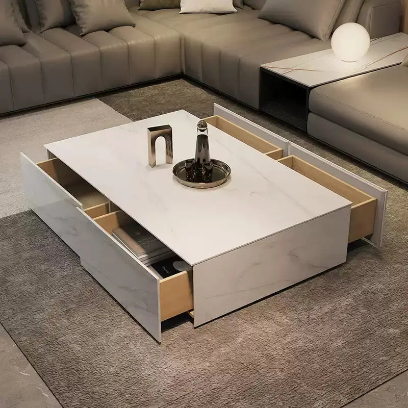 51 inch Rock Coffee Table with Four Drawers