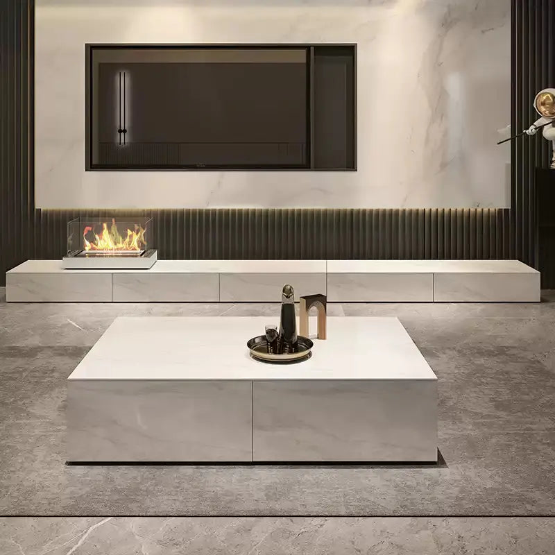 51 inch Rock Coffee Table with Four Drawers