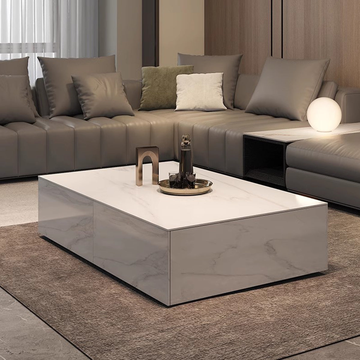 51 inch Rock Coffee Table with Four Drawers