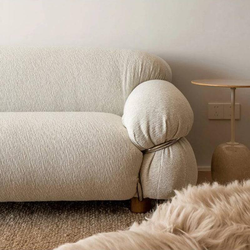 Cream Style Living Room Sofa No Wash Technology Fabric