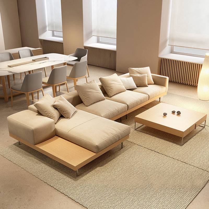 Living Room Square Coffee Table with Two Drawers