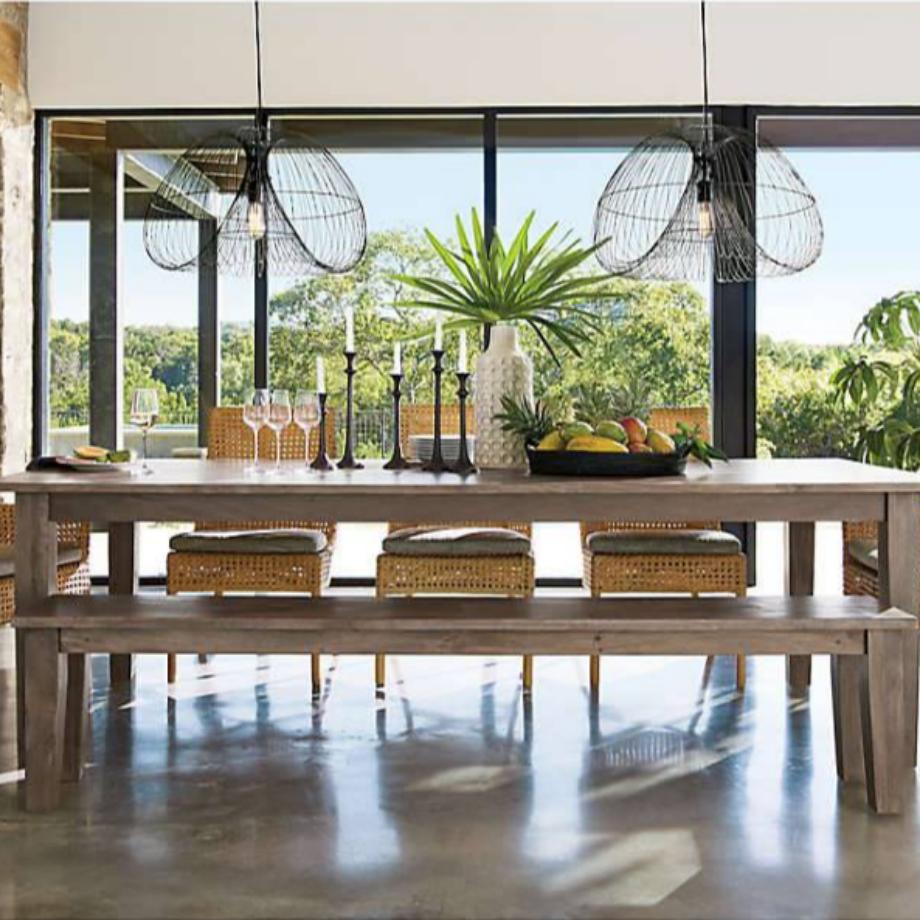 62in Solid Color Wooden Dining Bench