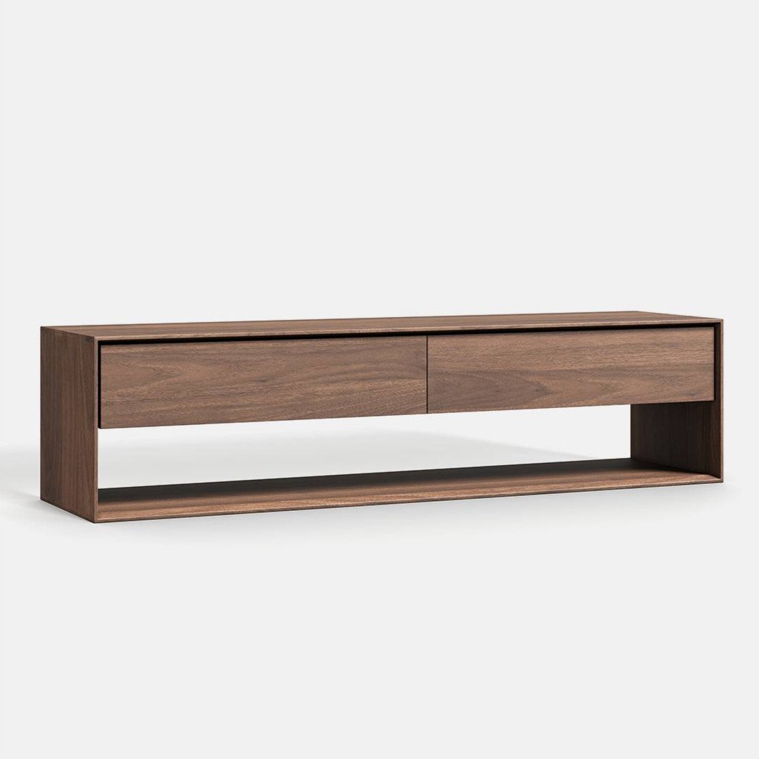 Media Console with 2 Sliding Drawers And An Overhead Bottom