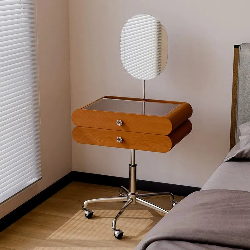 Adjustable Integrated Makeup Vanity with Antique Mirror