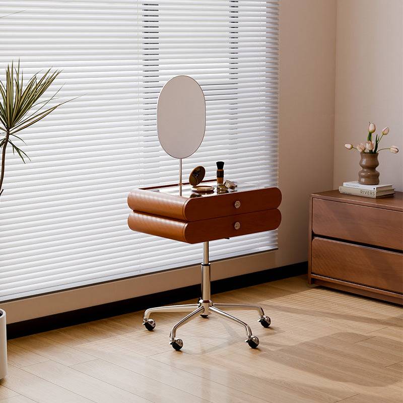 Adjustable Integrated Makeup Vanity with Antique Mirror