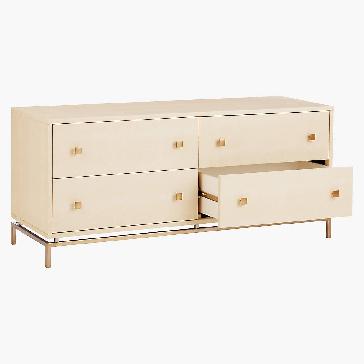 4 Drawer Dresser with Brass Handles And Base