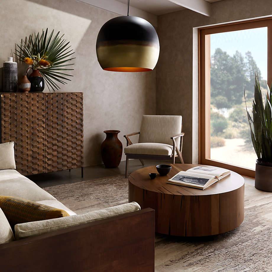 Living Room Round Wooden Pier Small Coffee Table