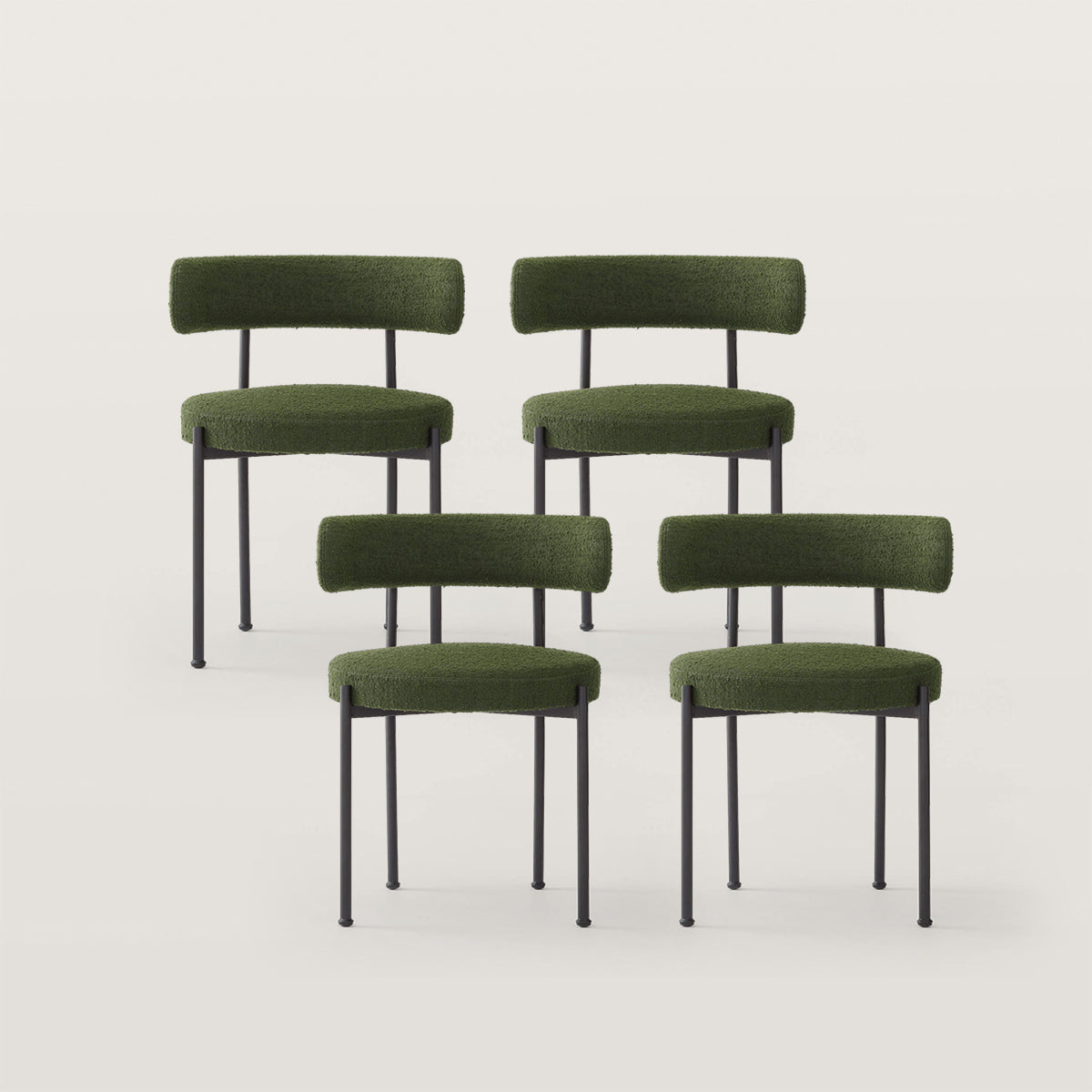 Dining Chair with Backrest and Circular Cushion