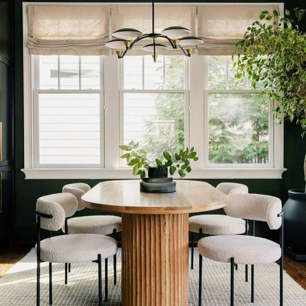 Dining Chair with Backrest and Circular Cushion