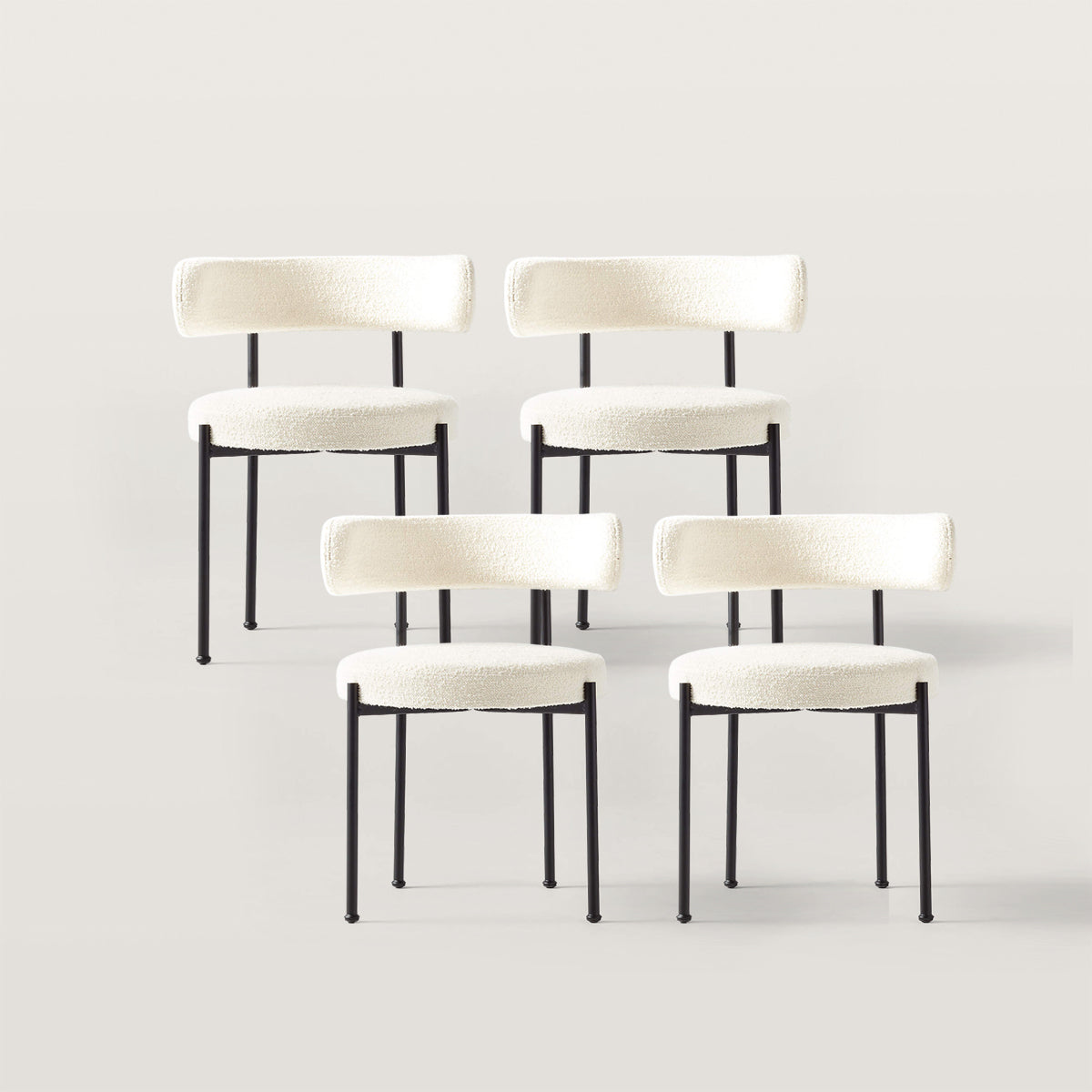 Dining Chair with Backrest and Circular Cushion