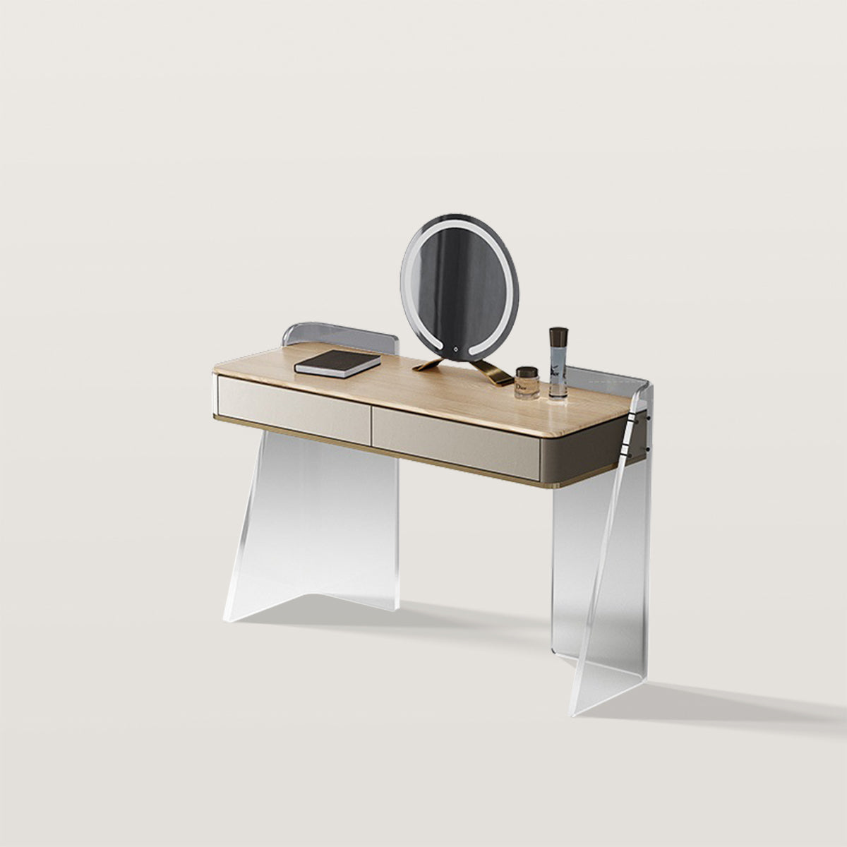 Acrylic Element Makeup Vanity with 2 Drawers