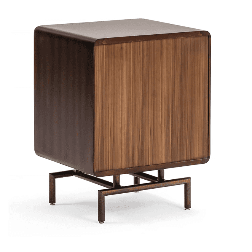 Mid Ancient Style Nightstand 2 Drawer Bedside Table