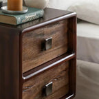 Mid Ancient Style Nightstand 2 Drawer Bedside Table