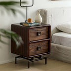 Mid Ancient Style Nightstand 2 Drawer Bedside Table