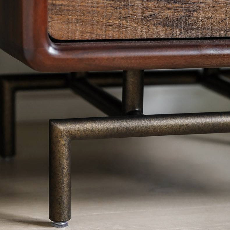 Mid Ancient Style Nightstand 2 Drawer Bedside Table