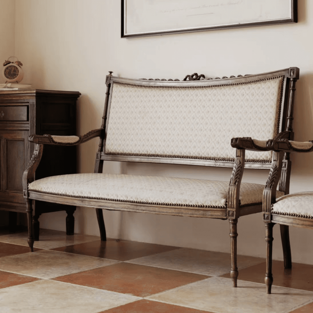 American Countryside Style Carved Leisure Chair