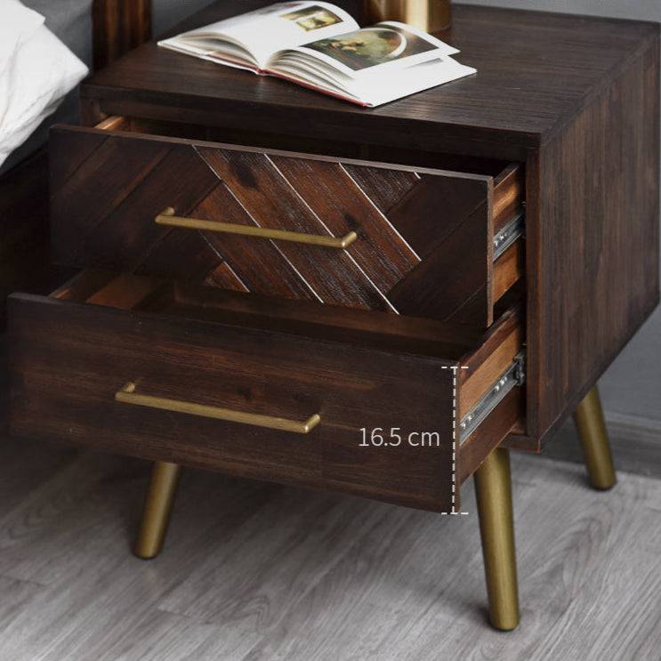 Bedroom 2 Drawers Nightstand Simple Storage Cabinet