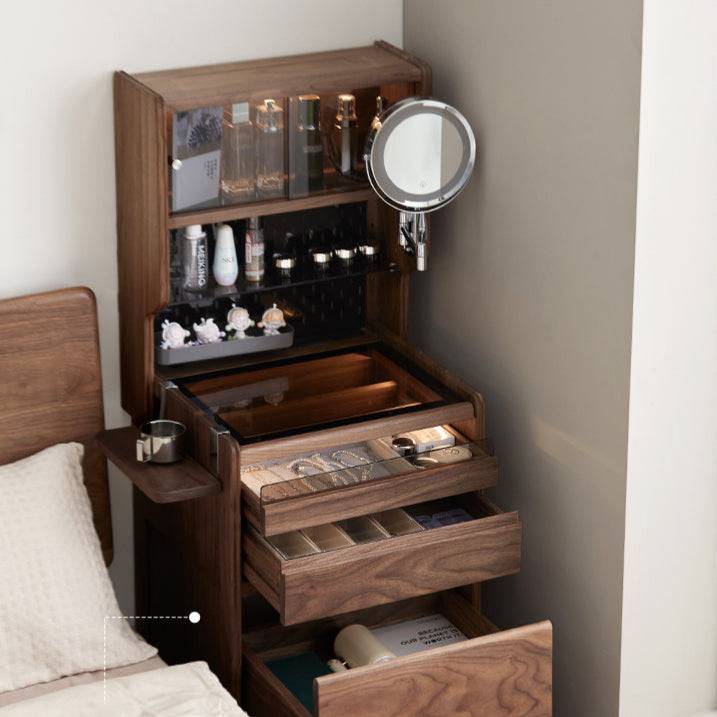 Mini Makeup Vanity Nightstand Storage Cabinet