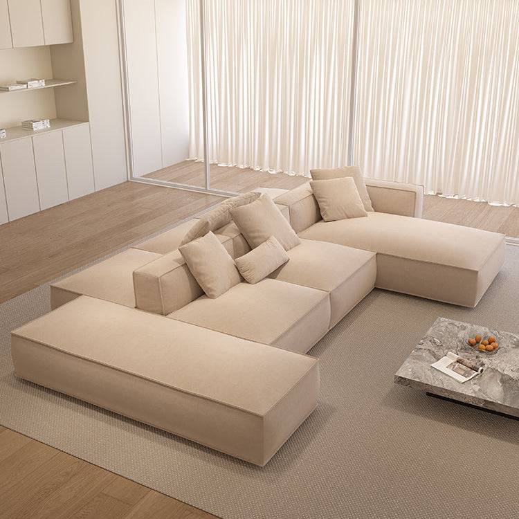 Minimally Styled Frosted Cloth Movable Double-sided Sofa