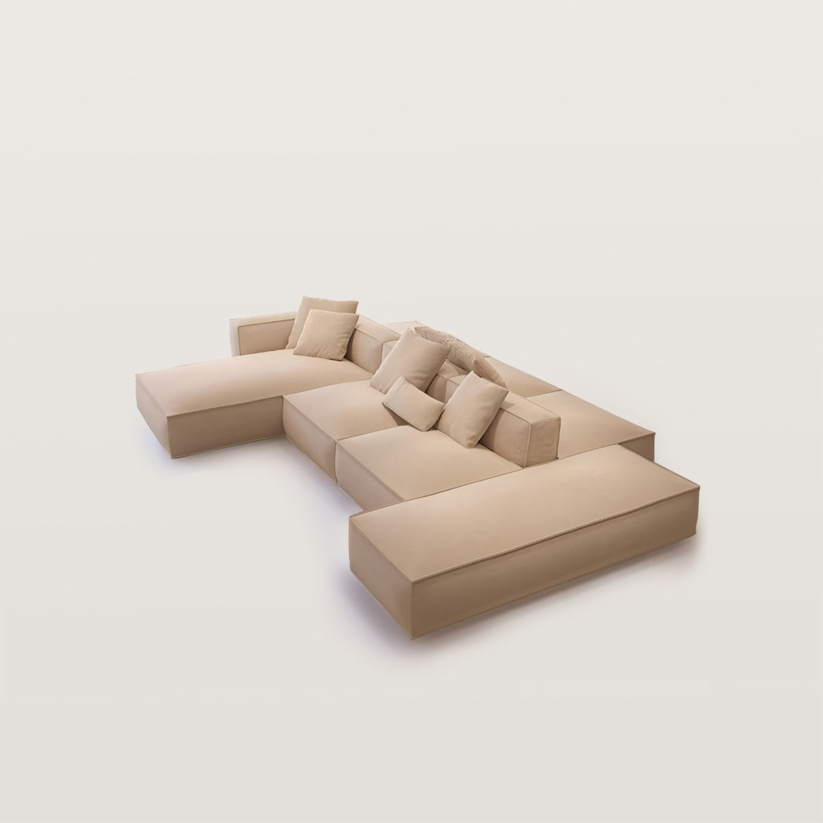 Minimally Styled Frosted Cloth Movable Double-sided Sofa