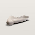 Living Room Lamb Wool Shaped Curved Sofa Bed