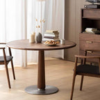 Classical Small Round Table with Stainless Steel Base